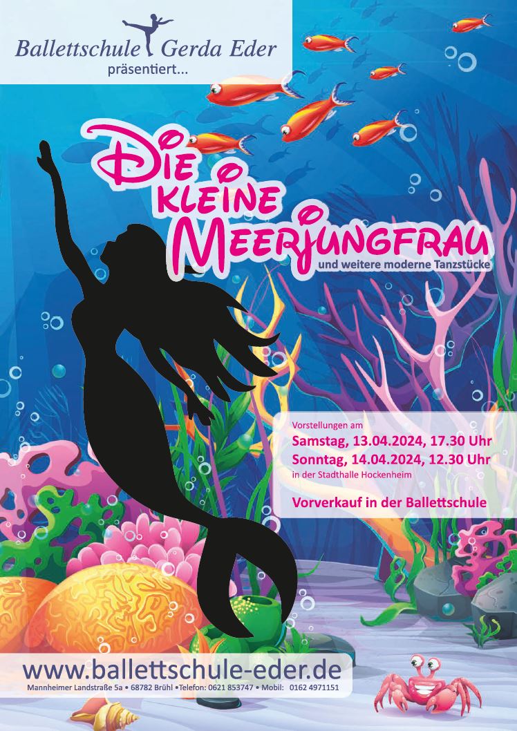 Die kleine Meerjungfrau Plakat Ballettschule Eder